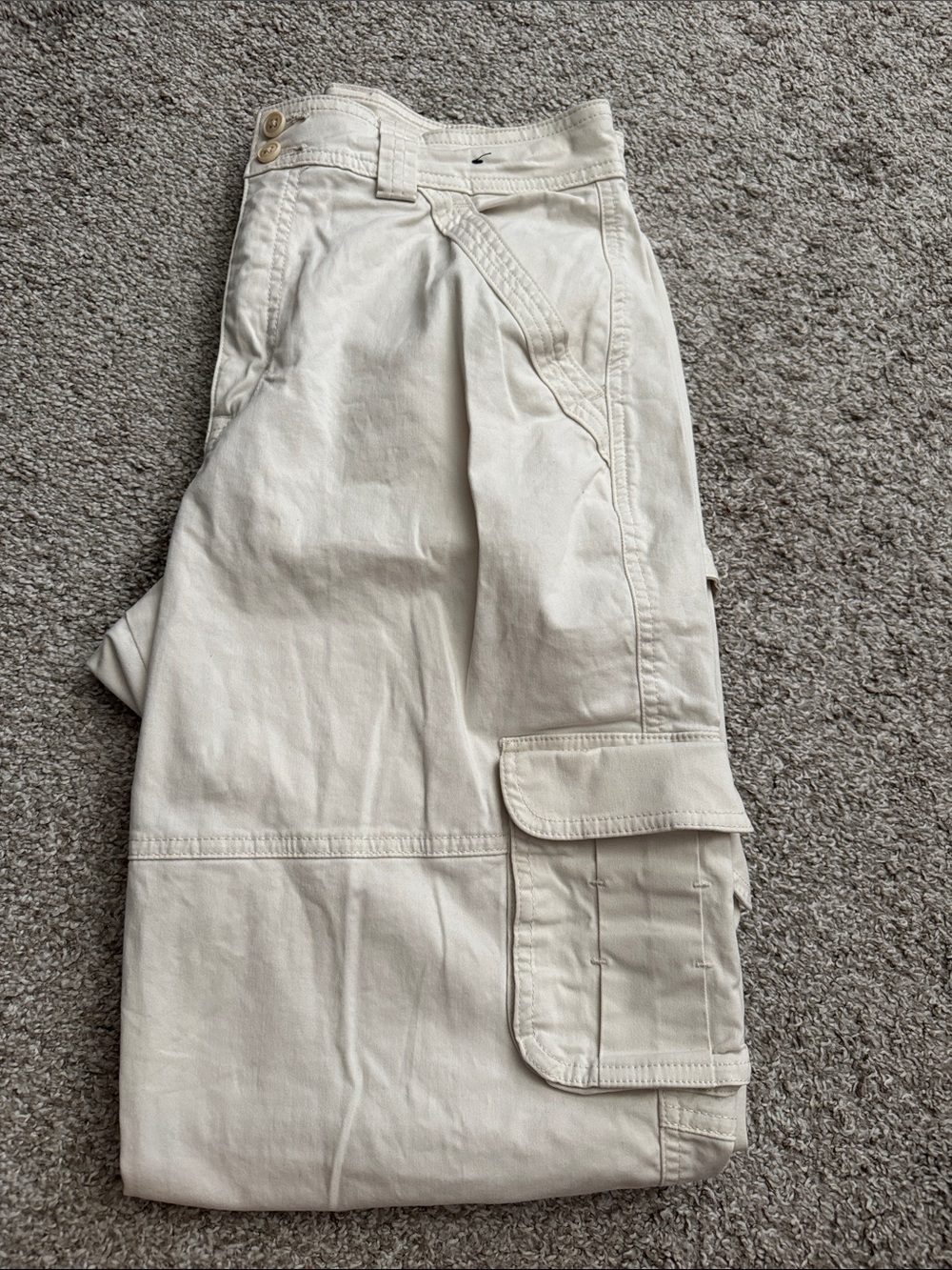 Abercrombie & Fitch Cream Curve Love Cargo Pants - Picture 6 of 6
